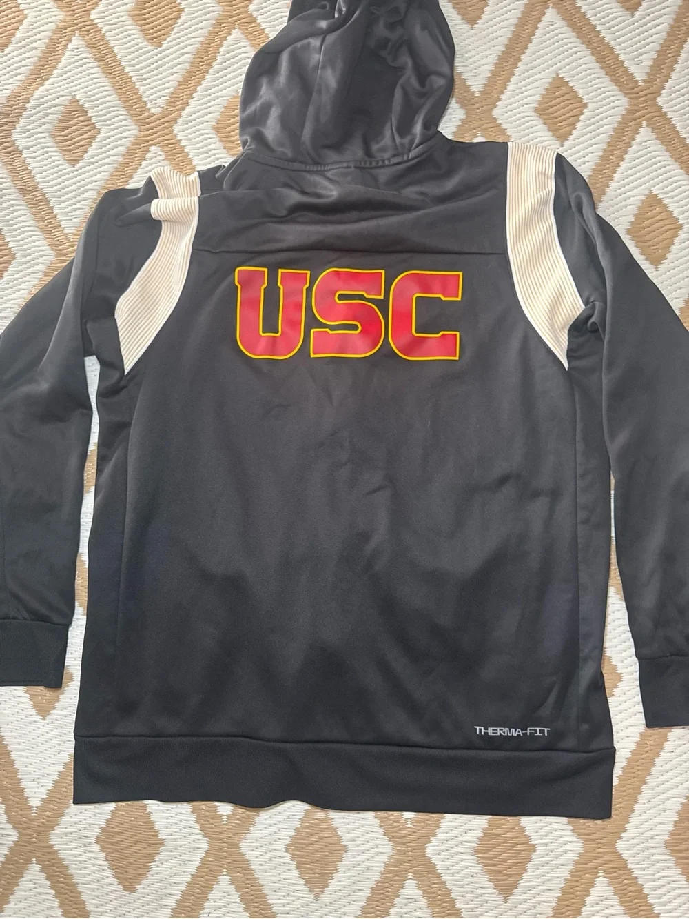 Nike Therma-FIT USC Trojans Full Zip Hooded Jacket L Black Red Gold
